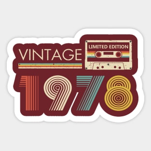 Vintage 1978 Limited Edition Cassette Sticker